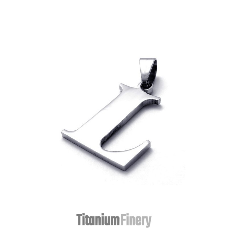 Letter "L" Titanium Pendant