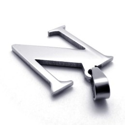 Letter "N" Titanium Pendant