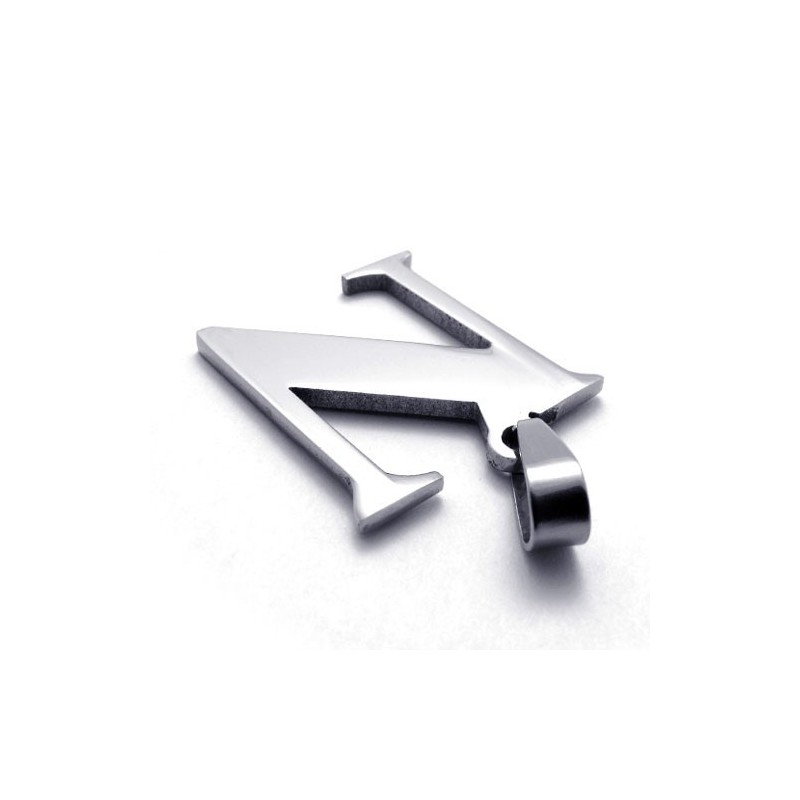 Letter "N" Titanium Pendant