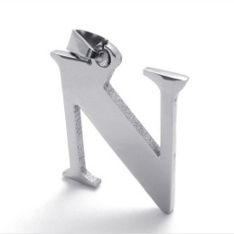Letter "N" Titanium Pendant