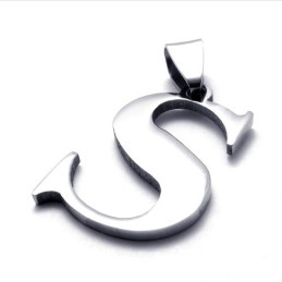 Titanium Pendant For Letter "S"