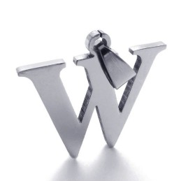 Letter "W" Titanium Pendant