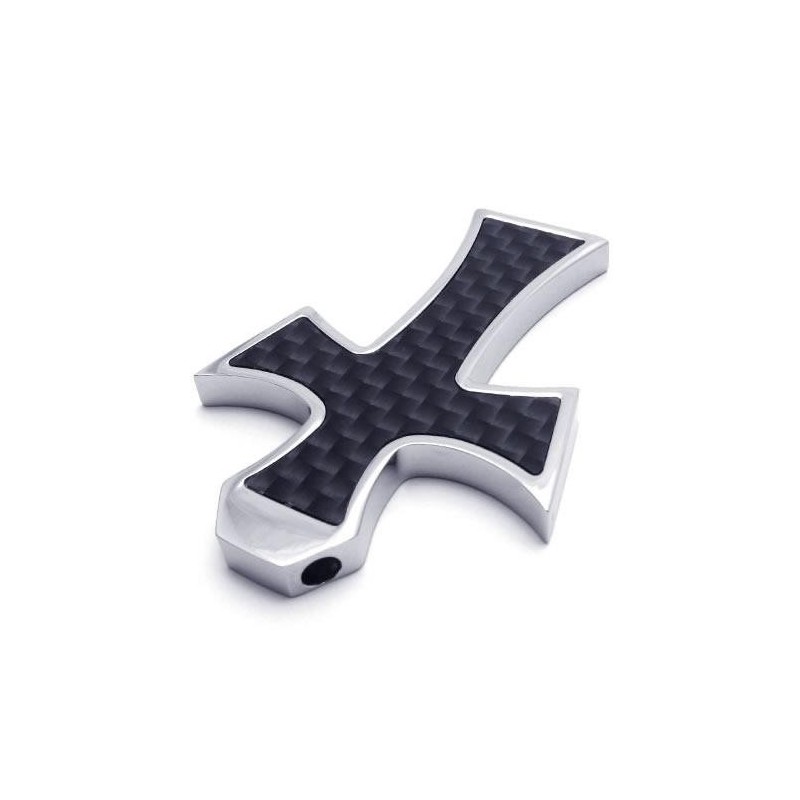 Men Black Silver Pure Titanium Cross Pendant Necklace Men Black Silver Pure Titanium Cross Pendant Necklace