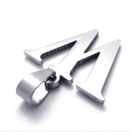 Letter "W" Titanium Pendant