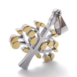 Tree Titanium And Gold Pendant