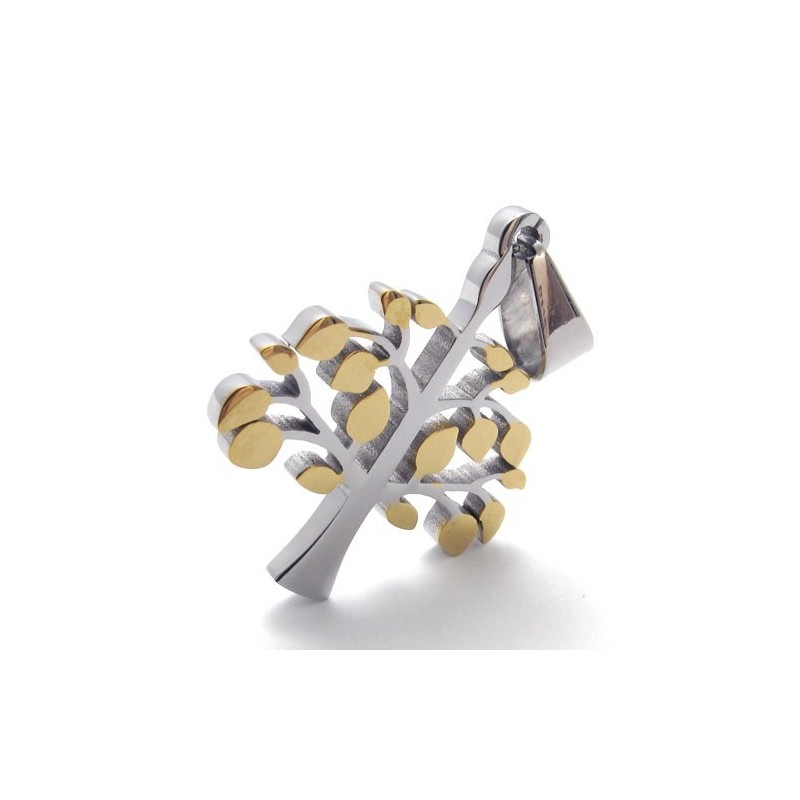 Tree Titanium And Gold Pendant