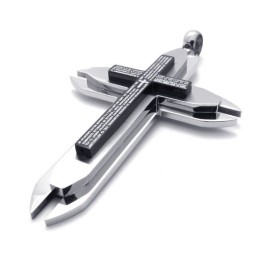 Three Layers Titanium Cross Pendant