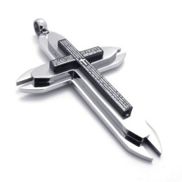 Three Layers Titanium Cross Pendant