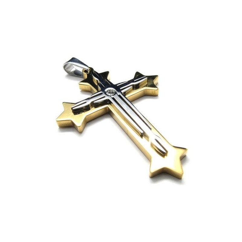 Mens Pure Titanium Novel Cross Pendant Necklace Chain