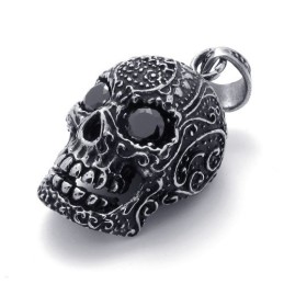 Black Titanium Pendant With Zircons