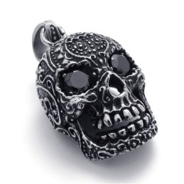 Black Titanium Pendant With Zircons