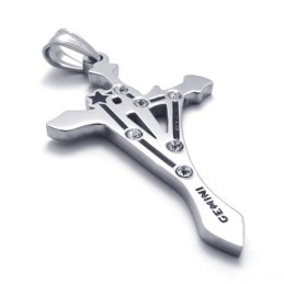 Gemini Titanium Pendant With Rhinestones