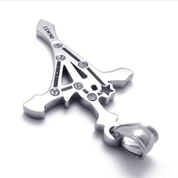 Gemini Titanium Pendant With Rhinestones