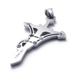 Titanium Cancer Rhinestones Pendant
