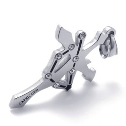 Capricorn Titanium Rhinestones Pendant