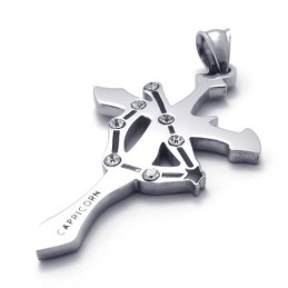 Capricorn Titanium Rhinestones Pendant