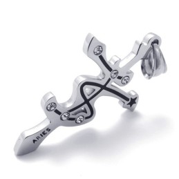 Aries Titanium Rhinestones Pendant