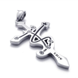 Aries Titanium Rhinestones Pendant