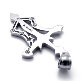 Titanium Scorpio Pendant With Rhinestones