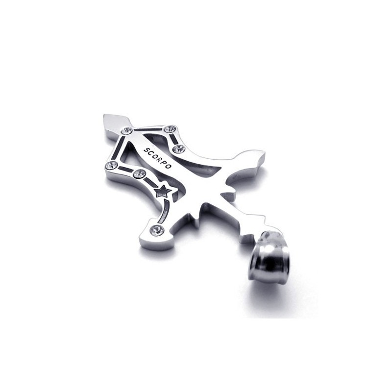 Titanium Scorpio Pendant With Rhinestones