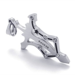 Titanium Scorpio Pendant With Rhinestones