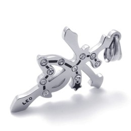 Leo Titanium Pendant With Rhinestones