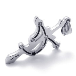 Virgo Titanium Rhinestones Pendant