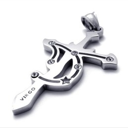Virgo Titanium Rhinestones Pendant