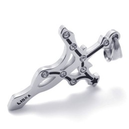 Titanium Libra Pendant With Rhinestones