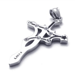Titanium Libra Pendant With Rhinestones