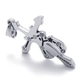 Aquarius Titanium Rhinestones Pendant