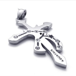 Aquarius Titanium Rhinestones Pendant