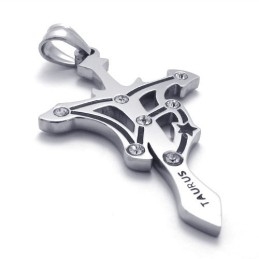 Taurus Titanium Pendant With Rhinestones