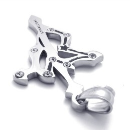 Titanium Sagittarius Pendant With Rhinestones