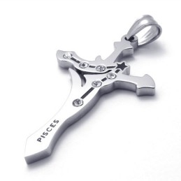 Pisces Titanium Rhinestones Pendant