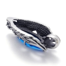 Dragon-Head Titanium Pendant With Blue Zircon