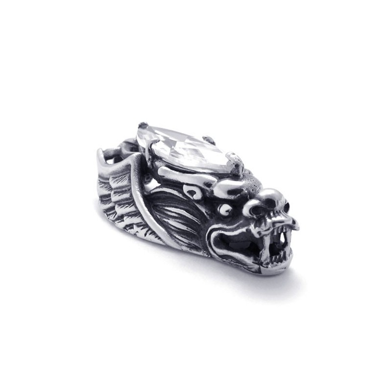 Dragon Head Titanium Pendant With Zircon Dragon Head Titanium Pendant With Zircon