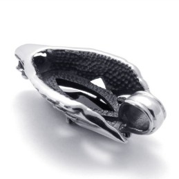 Titanium Dragon-Head Pendant With Black Zircon