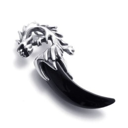Titanium Black Wolf Tooth Pendant