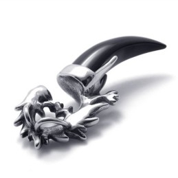 Titanium Black Wolf Tooth Pendant