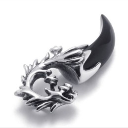 Titanium Black Wolf Tooth Pendant