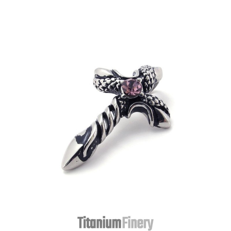 Titanium Cross Pendant With Zircon Titanium Cross Pendant With Zircon