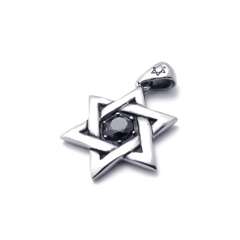 Titanium Lucky Star Pendant With Black Zircon Titanium Lucky Star Pendant With Black Zircon