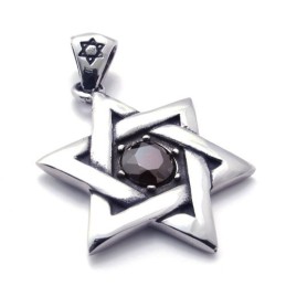Titanium Lucky Star Red Zircon Pendant