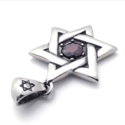 Titanium Lucky Star Red Zircon Pendant
