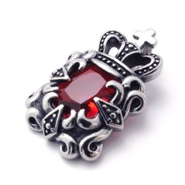 Titanium Pendant With Red Zircon
