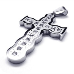 Men's Silver Pure Titanium Cross Pendant Necklace (New)