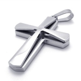Overlay Titanium Cross Pendant