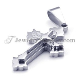Fashion Black And Silver Titanium Cross Pendant For Women