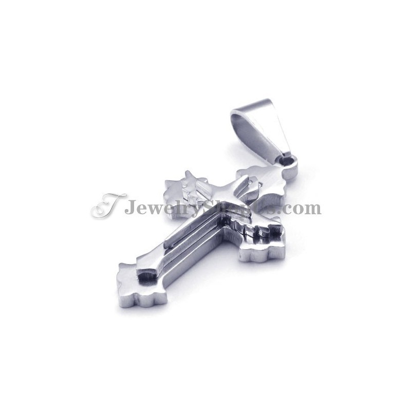 Fashion Black And Silver Titanium Cross Pendant For Women Fashion Black And Silver Titanium Cross Pendant For Women